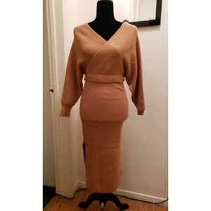 Surplice Sweater Dress